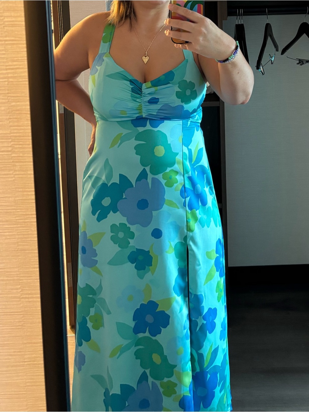 Show Me Your MuMu Blue Floral Midi Dress - Picture 1 of 5